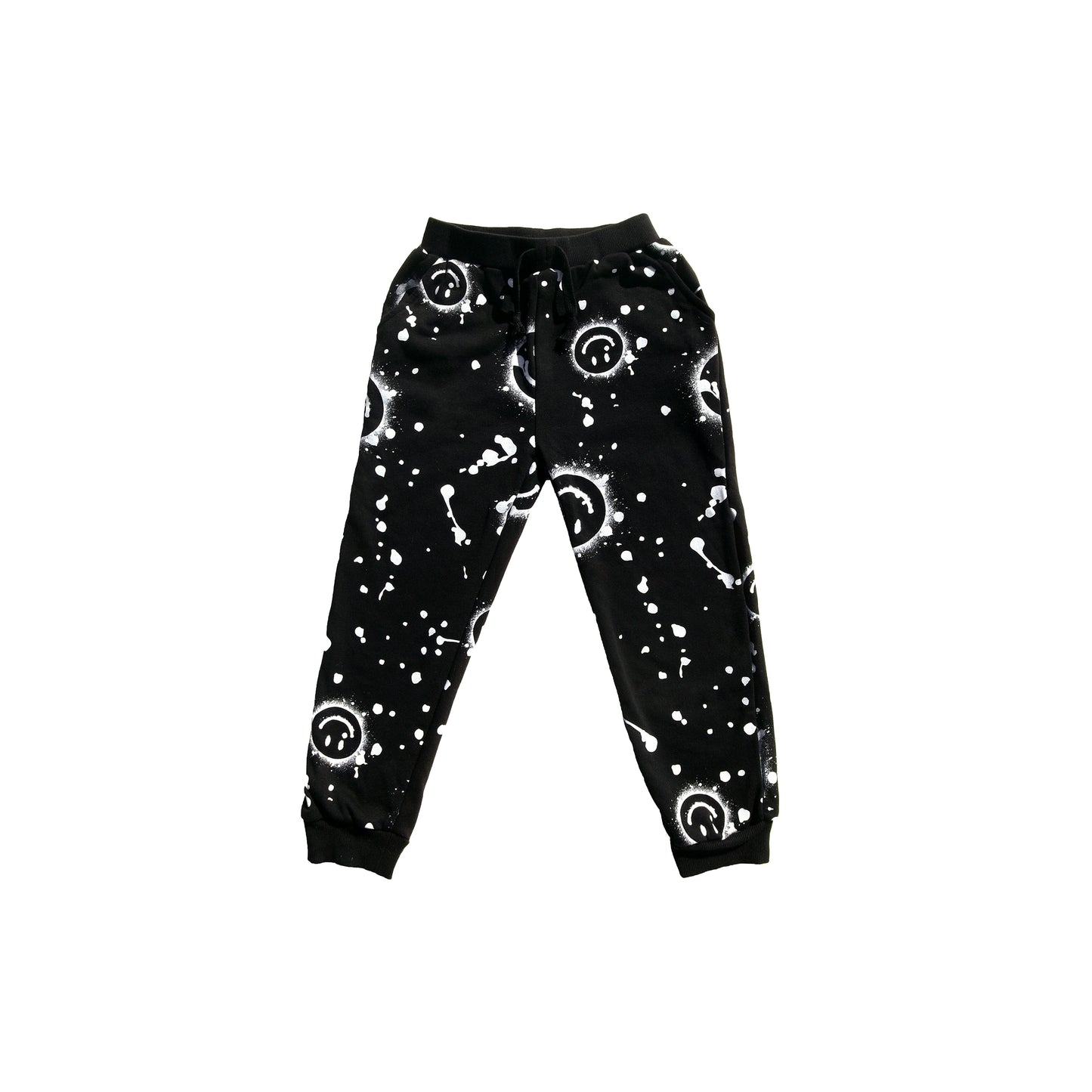 Black Smiley Face Girl's Fall Set – Trendy Two-Piece Outfit for your Kids