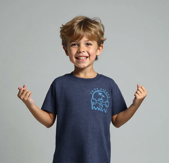 Boys Skateboard T-Shirt – Acid Wash Skater Style Tee (2T–7Y)