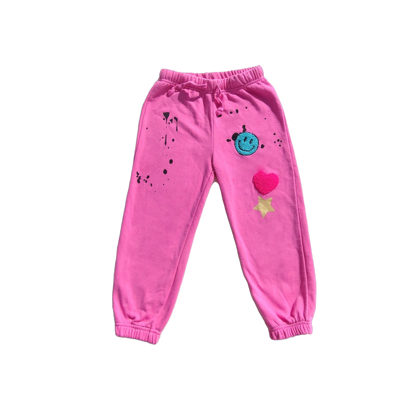 Girls' Hot Pink Smiley Face Hoodie Jogger Set