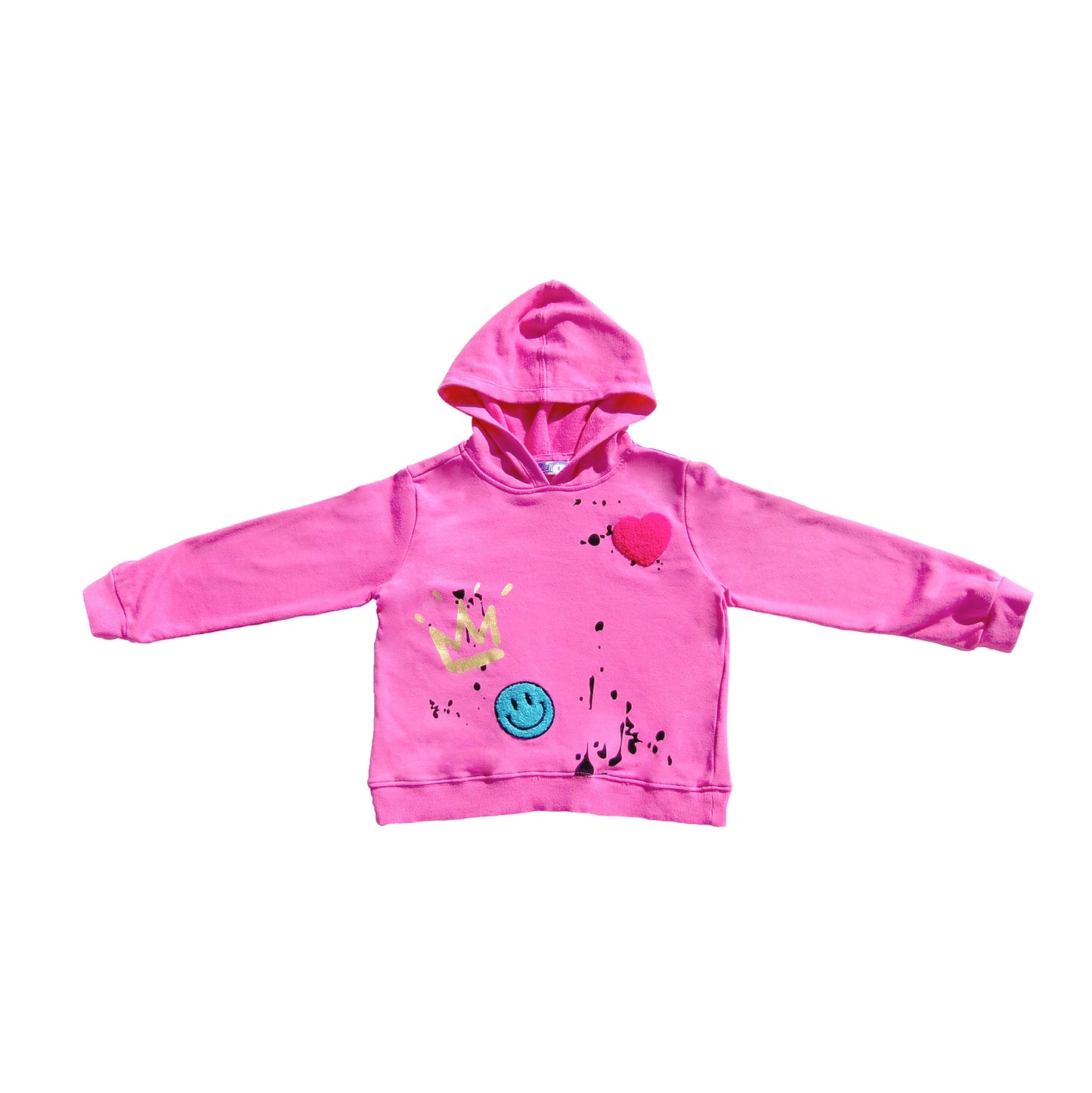 Girls' Hot Pink Smiley Face Hoodie Jogger Set