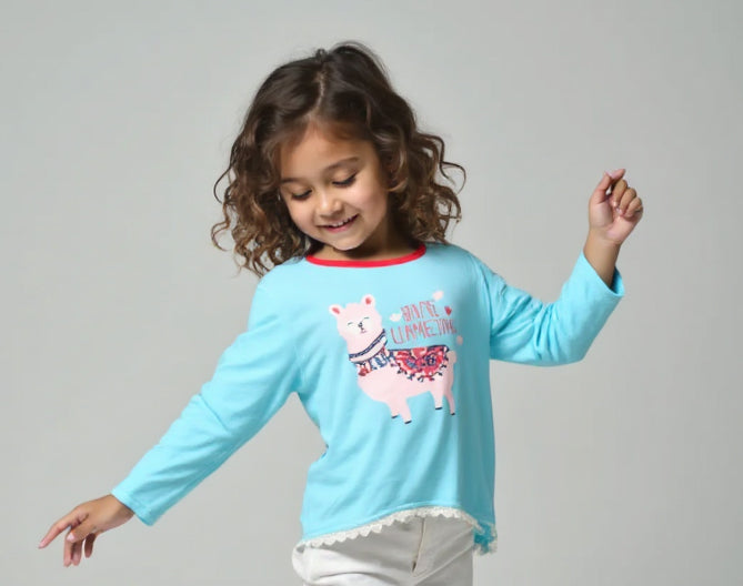 Liamazing Graphic Tunic Top With Lace Trim - Adorable Children's Clothing