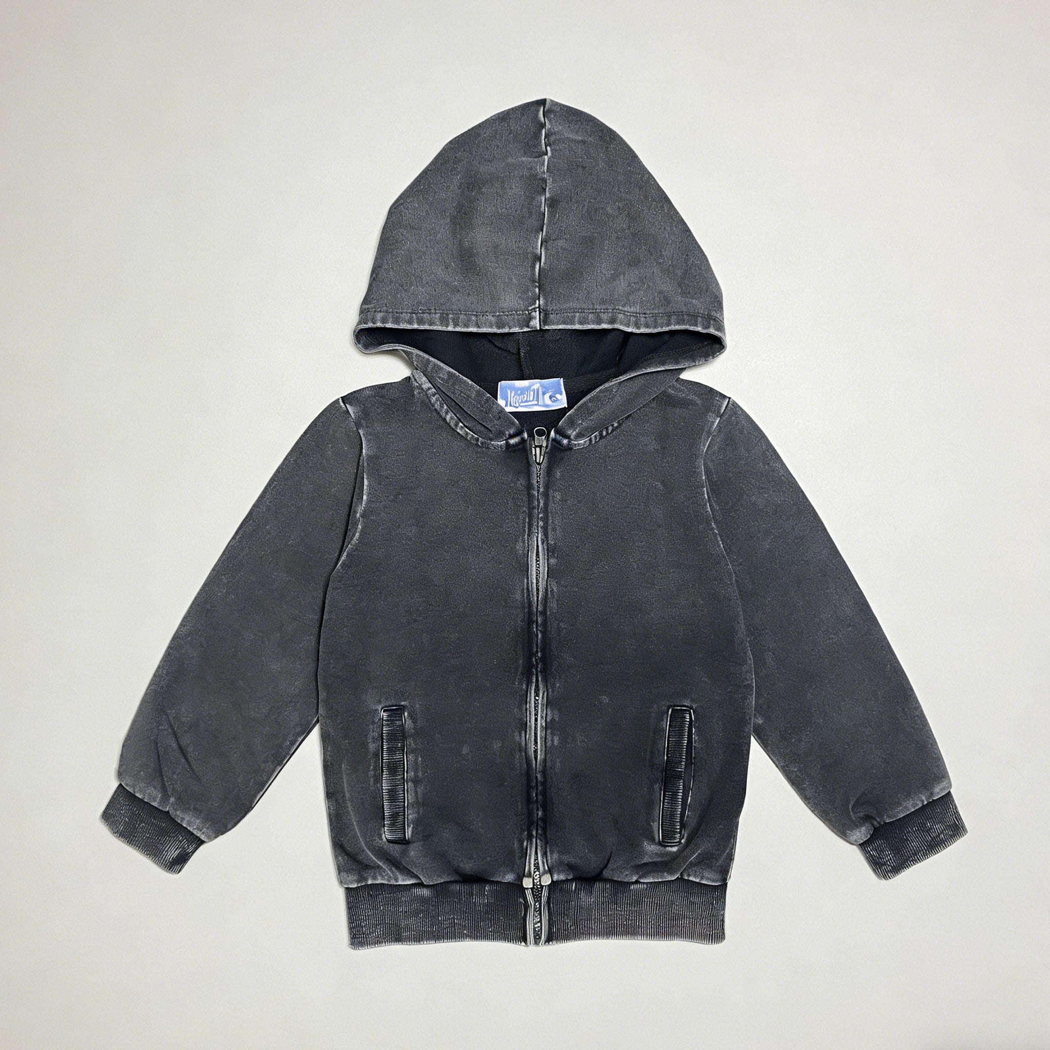 Kapital K Boys Black Mineral Wash Hoodie - KAPITAL K