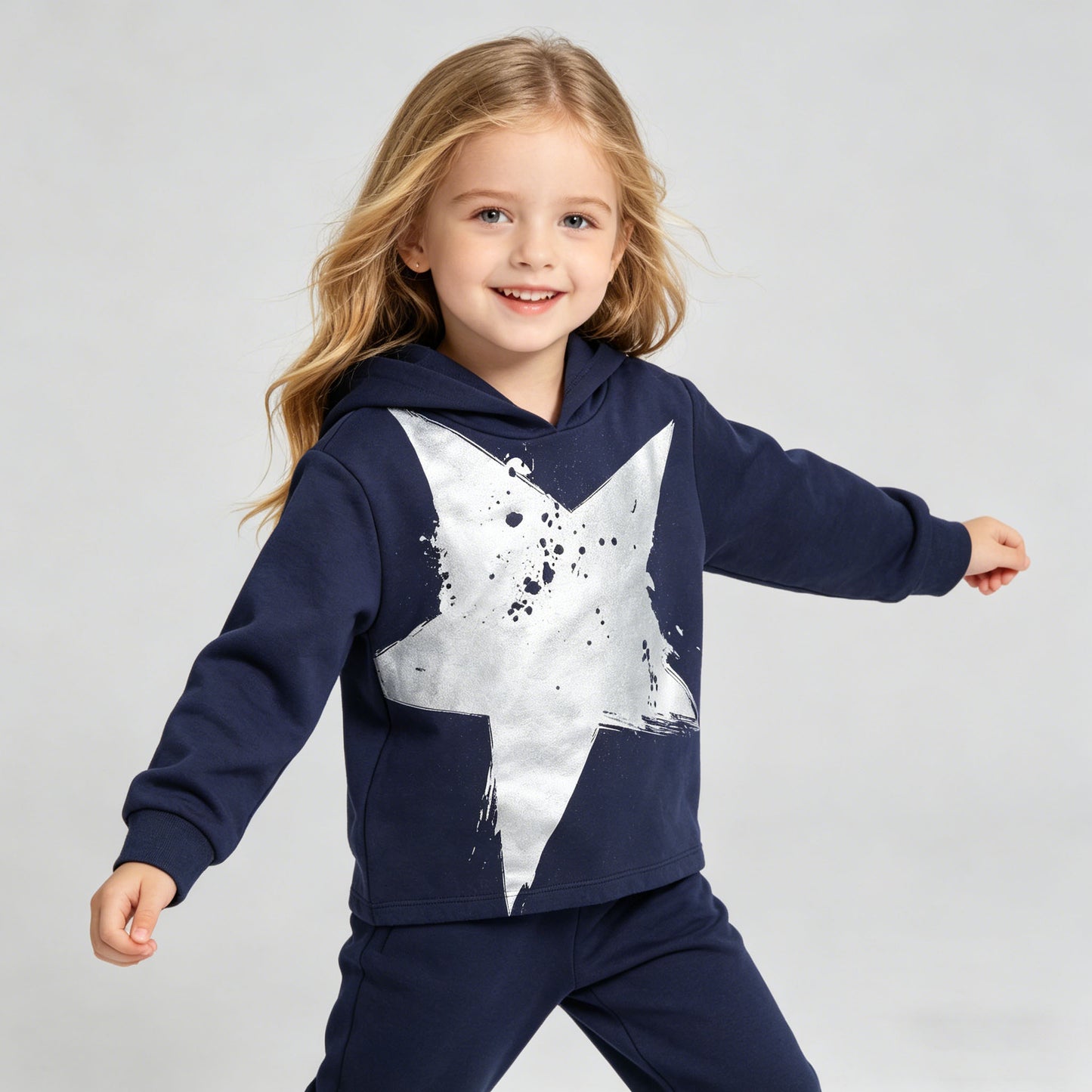 Kapital K Girls White Star Hoodie (2T-7Y) for kids by Kapital K - view 1