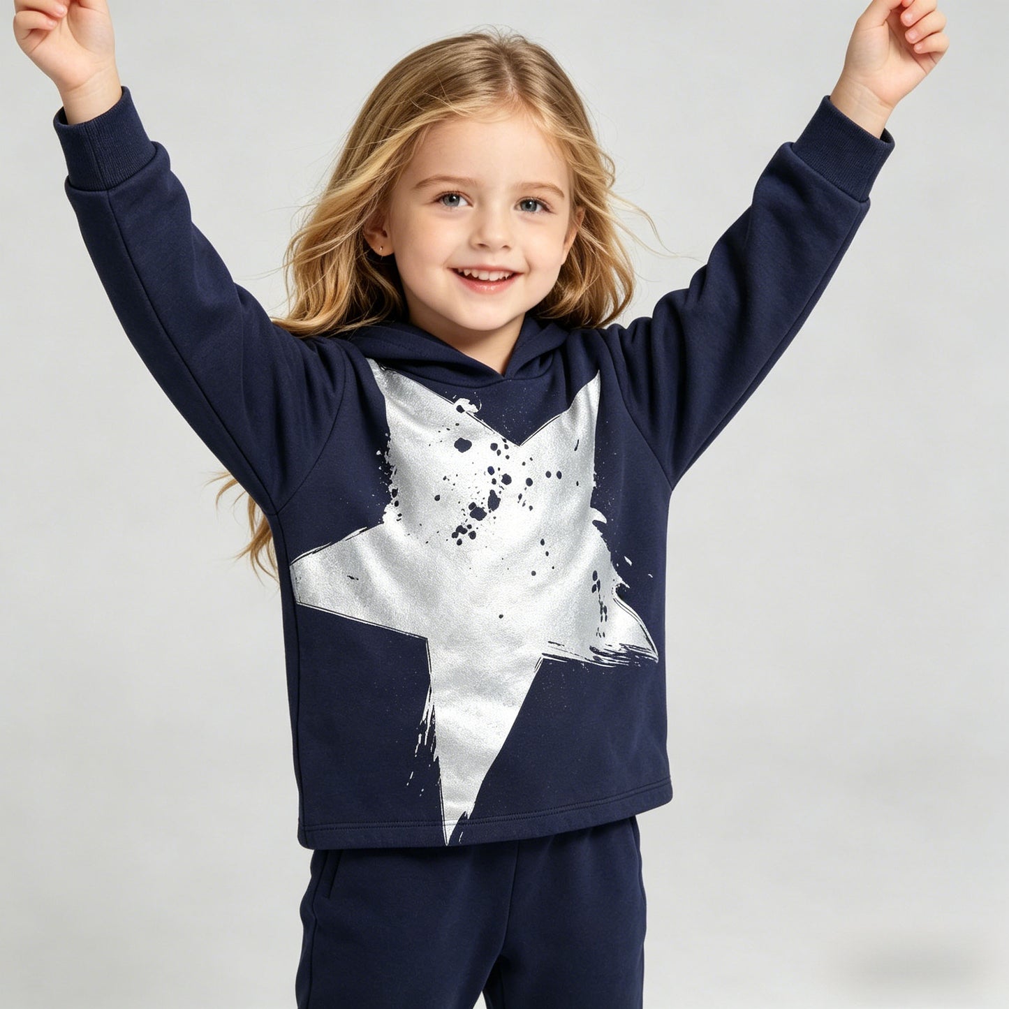 Kapital K Girls White Star Hoodie (2T-7Y) for kids by Kapital K - view 2