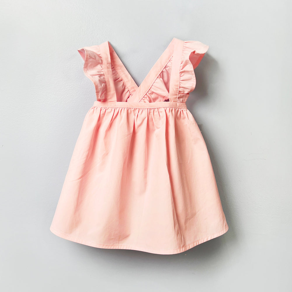 Baby Girl Pink Mini Dress With Strip Tie