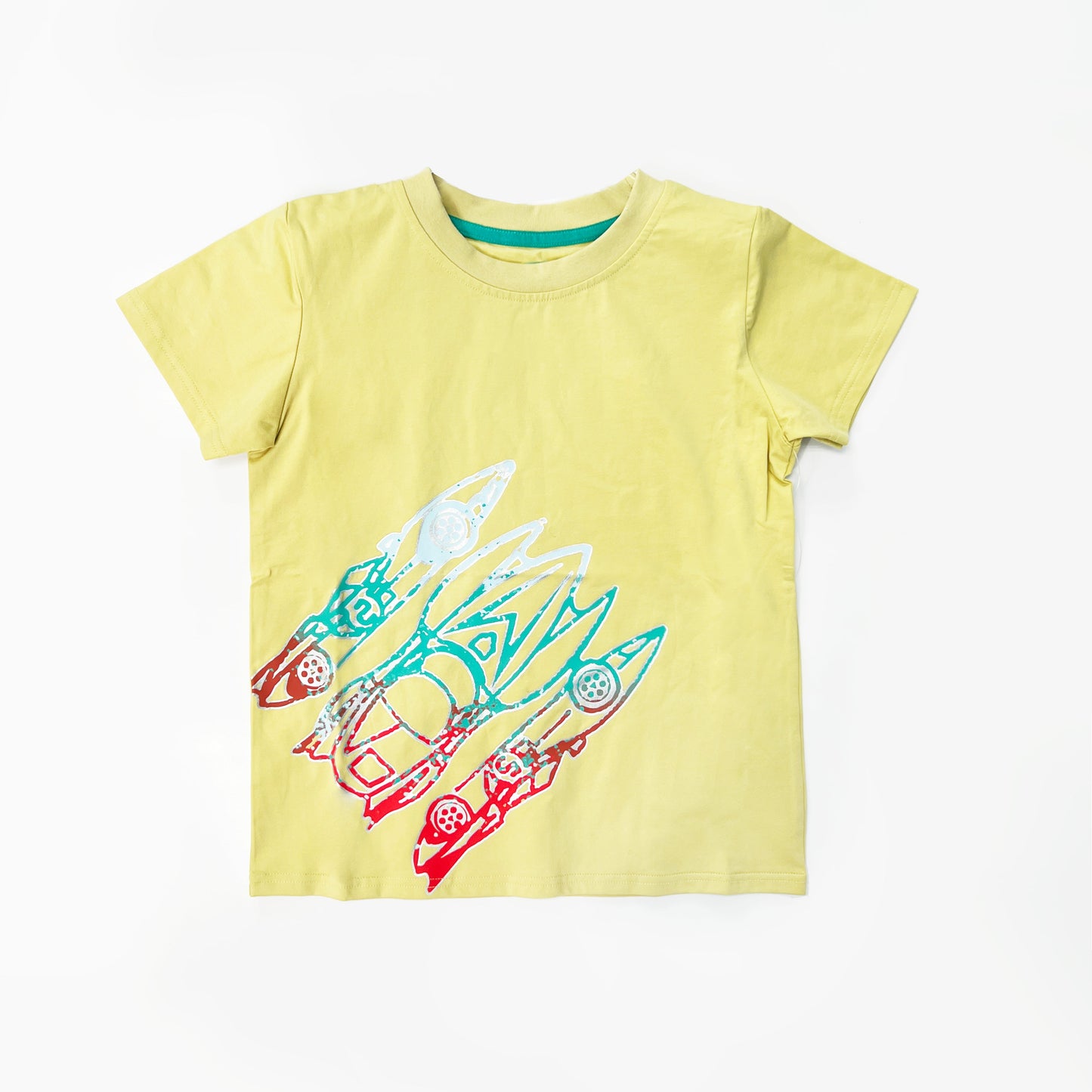 Boys Yellow Car Print Short Sleeve Tee  Ages 2–7  Cotton Comfort & Speed Style
