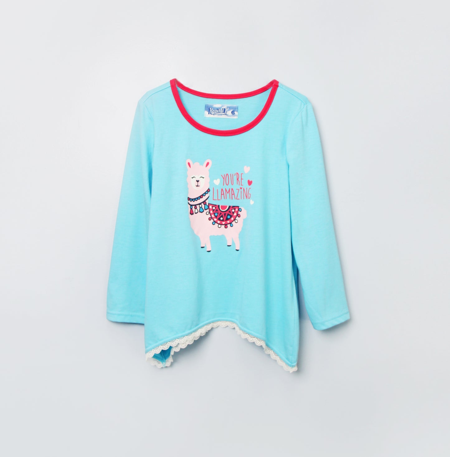 Liamazing Graphic Tunic Top With Lace Trim - Adorable Children's Clothing